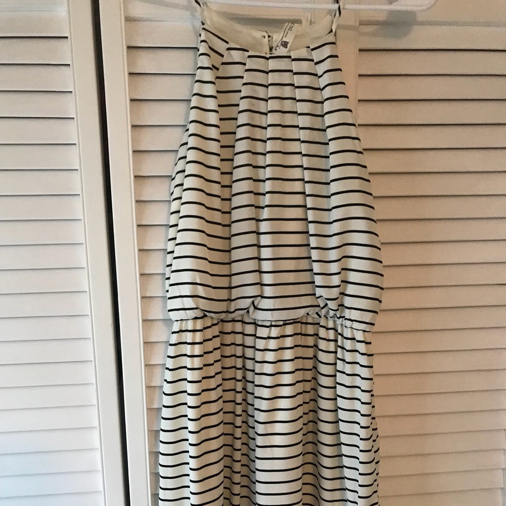 Black and white stripped dress